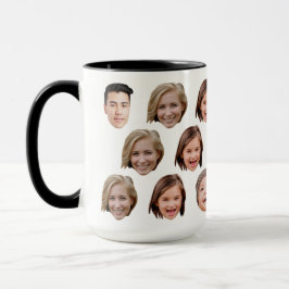 Cute Personalized Family Face 5 Photos Tasse