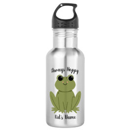 Cute Personalized Frog Always Hoppy Kids Name Edelstahlflasche