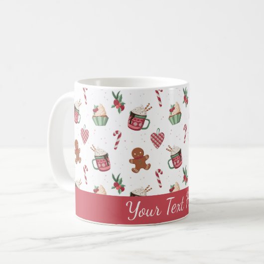 Cute Personalized Gingerbread Mug Kaffeetasse (Vorderseite Links)