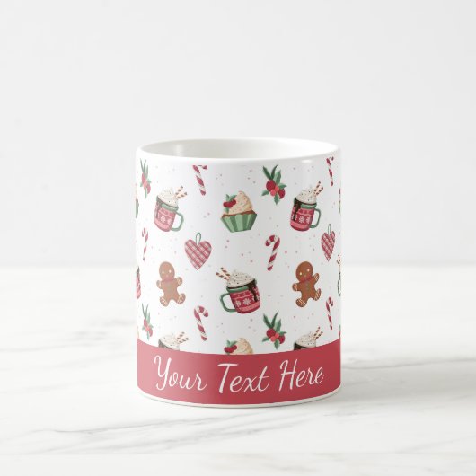 Cute Personalized Gingerbread Mug Kaffeetasse (Mittel)