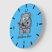 Cute Personalized Hippo Große Wanduhr (Winkel)