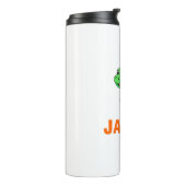 Cute Personalized Kids Name Dinosaur Thermosbecher (Nach links gedreht)