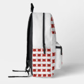 Cute Personalized Kid's Name Red and White Crab Bedruckter Rucksack (Links)