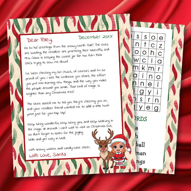 Cute Personalized Letter from Santa | Word Search (Von Creator hochgeladen)