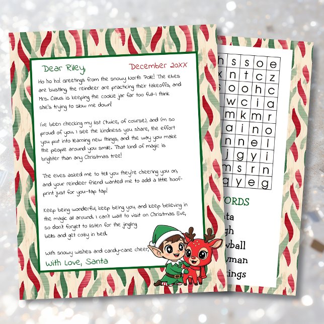 Cute Personalized Letter from Santa | Word Search (Von Creator hochgeladen)