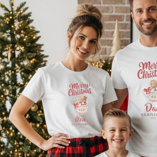Cute Personalized “Merry Christmas” Family T-Shirt
