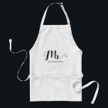 Cute Personalized Mr Newlywed Typography Schürze<br><div class="desc">Cute Personalized Mr. Newlywed Typography Apron. This fun mister apron is a great gift for the groom, or rather the future Mister! Bridal nach dem anderen, perfekte Newlywed Mr., der zukünftige Mr., oder Mr. Groom to Be! Personalize this fun apron to make it custom for a wedding or shower gift!...</div>