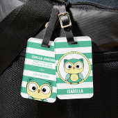 Cute Personalized owl Luggage Tag Gepäckanhänger