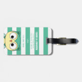 Cute Personalized owl Luggage Tag Gepäckanhänger (Rückseite horizontal)