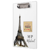 Cute Personalized Paris France Clipboard  Klemmbrett (Links)