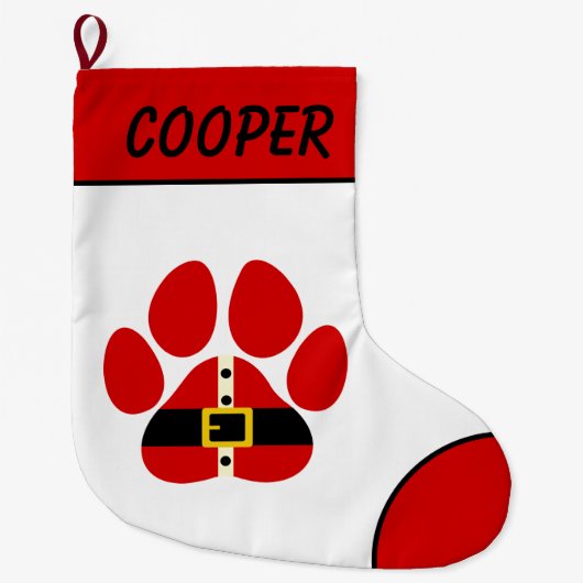 Cute Personalized Pet Christmas Stocking Großer Weihnachtsstrumpf (Vorderseite)