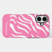 Cute Personalized Pink Zebra Print iPhone Case-Mate iPhone Hülle (Rückseite (Horizontal))