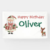 Cute Personalized Santa Christmas Holiday Banner (Horizontal)