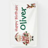 Cute Personalized Santa Christmas Holiday Banner (Vertikal)