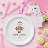 Cute Personalized Santa Christmas Holiday Pappteller (Party)