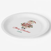 Cute Personalized Santa Christmas Holiday Pappteller (Schrägansicht)
