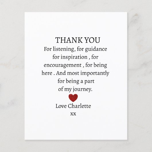 cute personalized thank you love  flyer (Vorne)