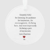 cute personalized thank you love  ornament (Rückseite)