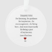 cute personalized thank you love  ornament (Vorderseite)