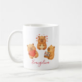 Cute Personalized Watercolor Capybara Kaffeetasse (Links)
