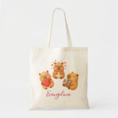 Cute Personalized Watercolor Capybara Tragetasche (Vorne)