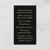 Cute Pet and Housesitting Dog Cat  Visitenkarte (Rückseite)