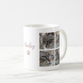 Cute Pet Cat Custom 8 Photo Collage Coffee Mug Kaffeetasse (VorderseiteRechts)