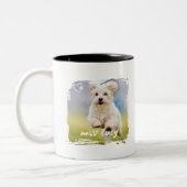 Cute Pet Keepsake Photo Playful Typography Zweifarbige Tasse (Links)