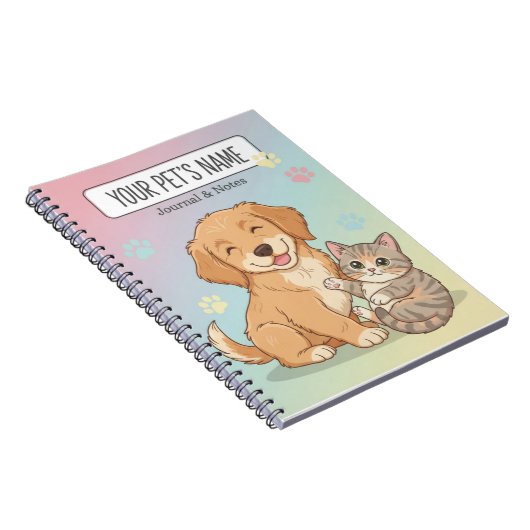 Cute Pet Notebook – Customizable Dog & Cat Journal Notizblock (Rechte Seite)