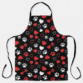 Cute Pet Paw Print and Heart Pattern Kitchen Apron Schürze (Vorderseite)