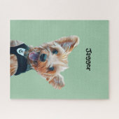 Cute Pet Photo with Pet Name Dog or Cat Portrait  Puzzle (Horizontal)