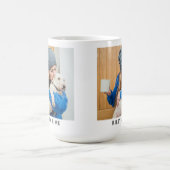 Cute Pet Simple Modern Photo And Name Mug Verwandlungstasse (Zentrum)