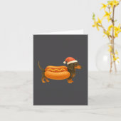 Cute Petite Christmas Funny Hot Dog Dachshund Karte (Gelbe Blume)