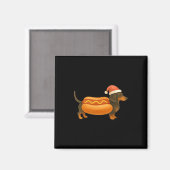 Cute Petite Christmas Funny Hot Dog Dachshund  Magnet (Vorderseite/Rückseite)