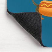Cute Petite Christmas Funny Hot Dog Dachshund Mousepad (Ecke)