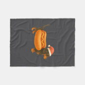 Cute Petite Christmas Funny Hot Dog Dachshund Prem Fleecedecke (Vorderseite (Horizontal))