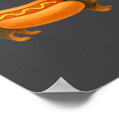 Cute Petite Christmas Funny Hot Dog Dachshund Prem Poster (Ecke)