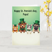 Cute Pets Patrick Day Papa Card Karte (Gelbe Blume)