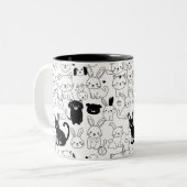 Cute Pets Pattern Mug Zweifarbige Tasse (Vorderseite Links)