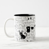 Cute Pets Pattern Mug Zweifarbige Tasse (Links)