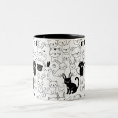 Cute Pets Pattern Mug Zweifarbige Tasse (Mittel)