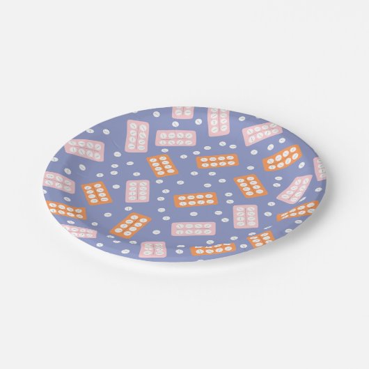 Cute Pharmacy Tech Paper Plates Pappteller (Schrägansicht)
