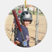 Cute Photo Keepsake Baseball Personalized  Keramik Ornament (Hinten)