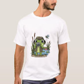 Cute Photographer Frog with Camera, Dragonfly T-Shirt (Vorderseite)