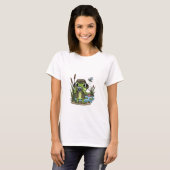Cute Photographer Frog with Camera, Dragonfly T-Shirt (Vorne ganz)