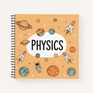 Cute Physics Science Space Rocket Planets Personal Notizblock
