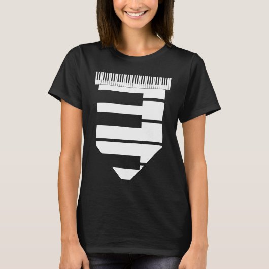 Cute Piano Music Piano Tie Keyboard Player Musicia T-Shirt (Vorderseite)