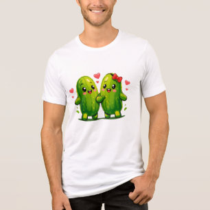 Cute Pickle-Couple Lustiges Kawaii-Pickles-T-Shirt Tri-Blend Shirt
