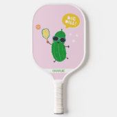 Cute Pickles playing Pickleball Pink Schläger (Vorderseite)