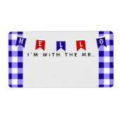 Cute Picnic Gingham Bride’s Family Name Tag (Vorne)